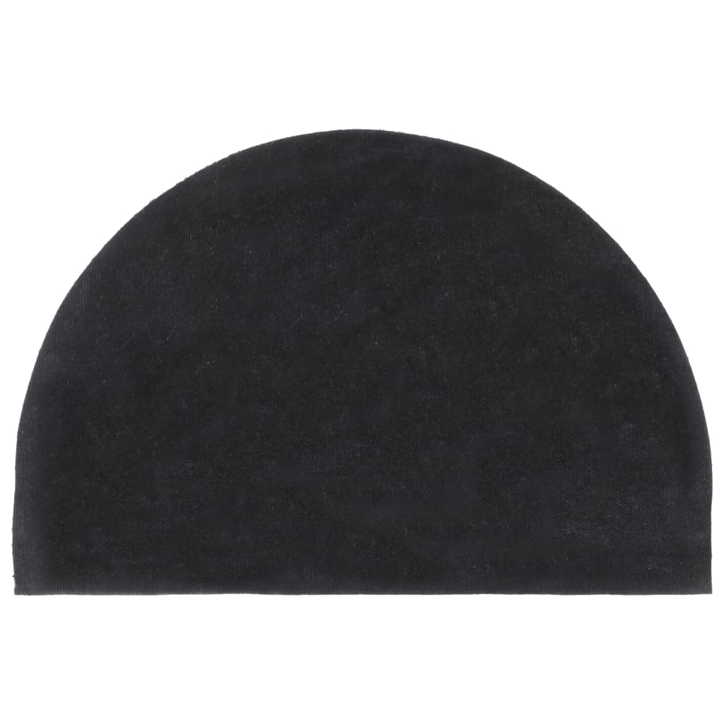 Tapete porta semicircular 40x60 cm fibra coco tufada cinzento