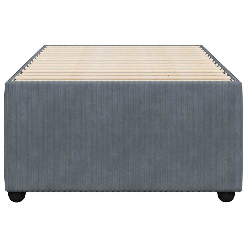 Estrutura de cama sem colchão 90x190 cm veludo cinzento-escuro