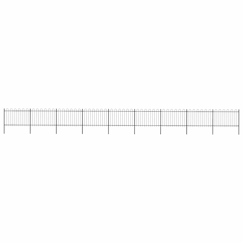 Cerca de jardim com arco superior em aço 1506x120 cm preta