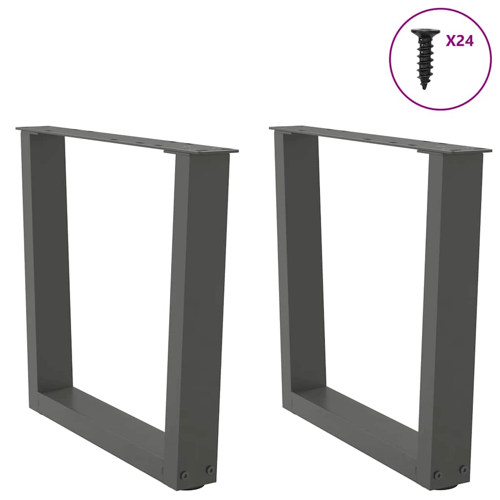 Pés para mesa de centro em forma de v, 2 peças, antracite, 60x (42-43,3) cm, aço