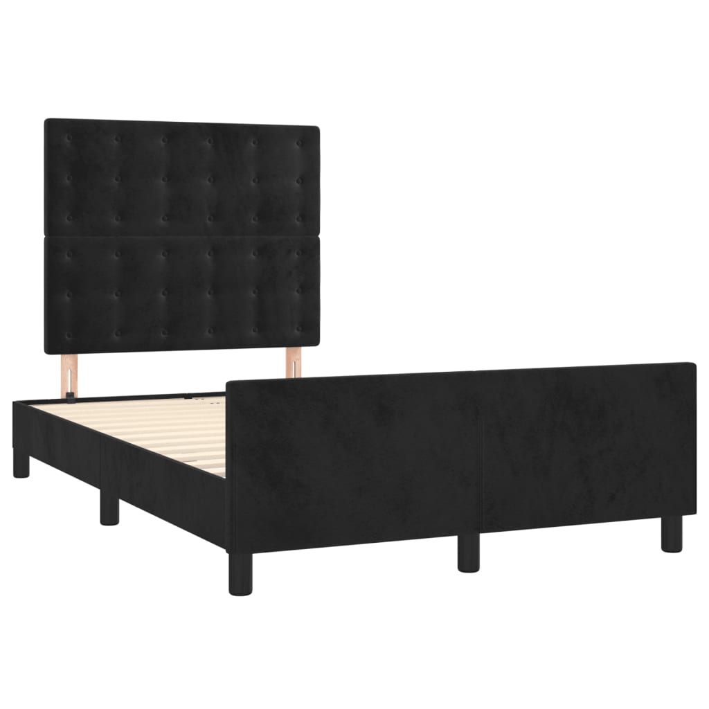 Estrutura de cama sem colchão 120x200 cm veludo preto