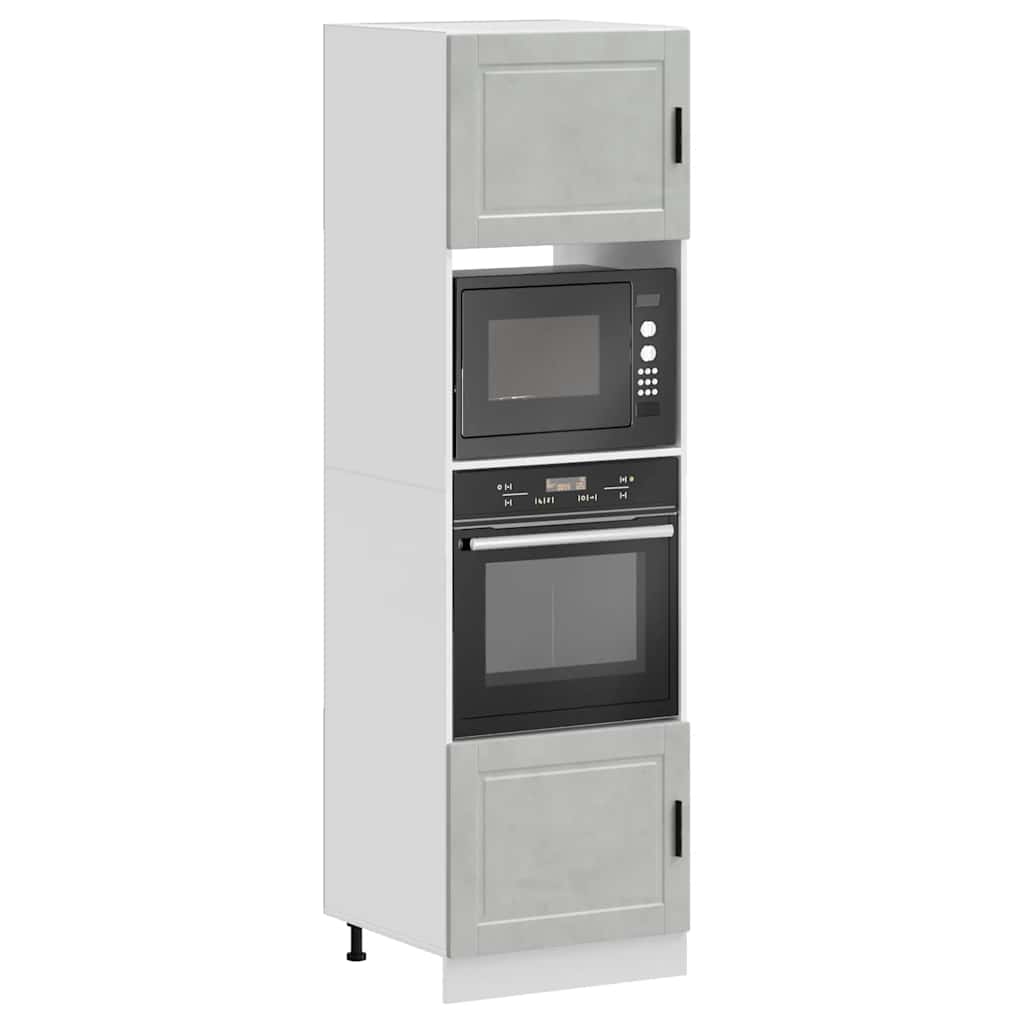 Armários forno 2pcs porto derivados de madeira cinzento cimento