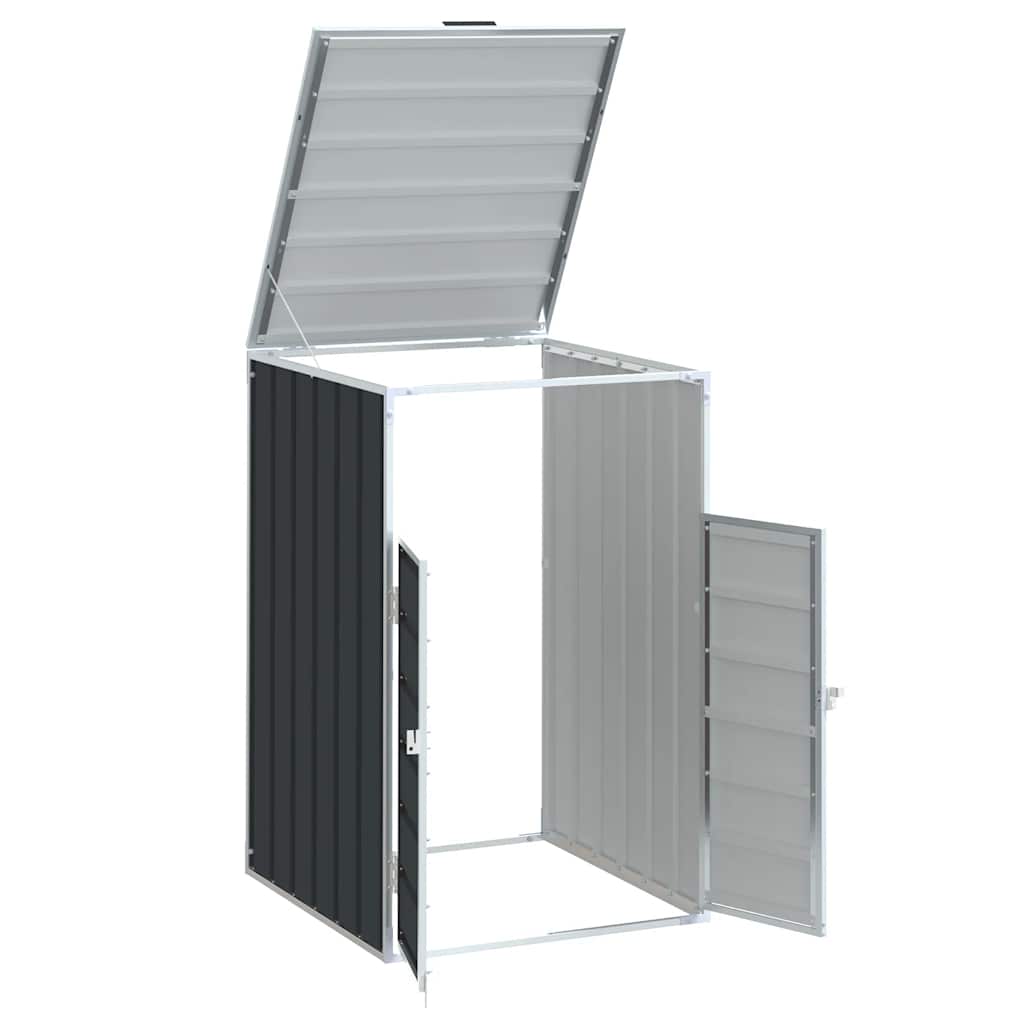 Abrigo para caixote do lixo 72x81x115 cm aço antracite