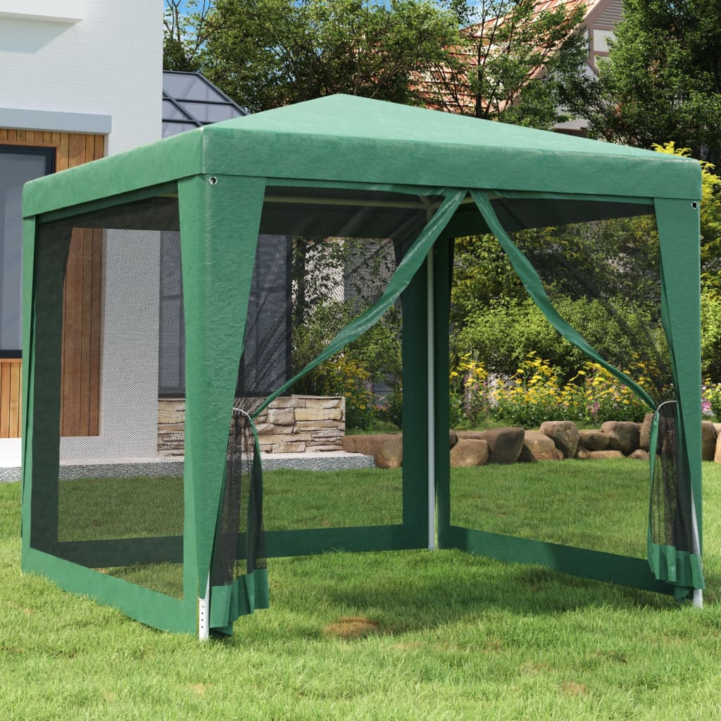 Tenda festas c/ 4 paredes laterais em rede 2,5x2,5 m pead verde