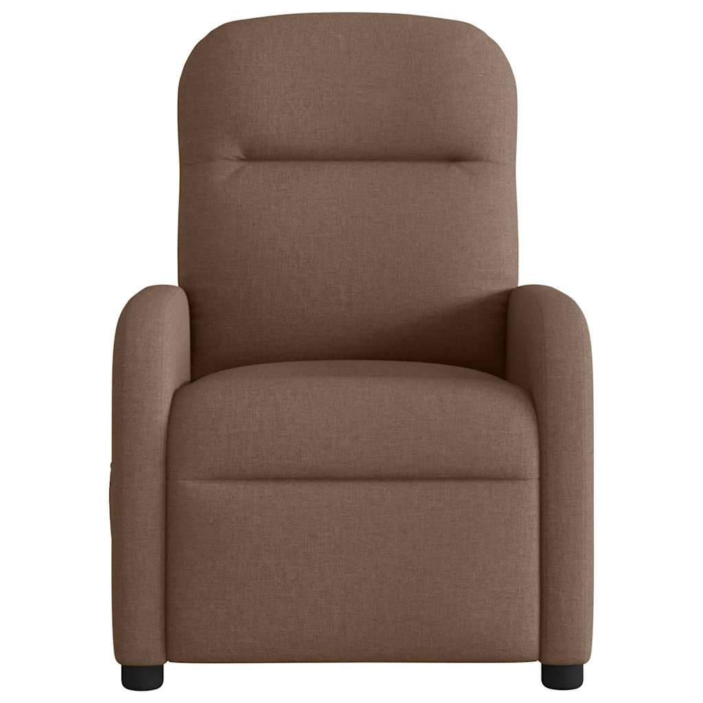 Poltrona de massagens reclinável tecido castanho