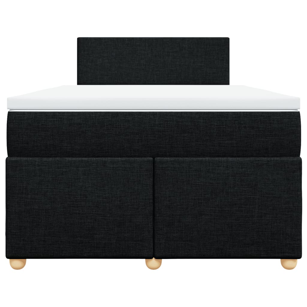 Cama boxspring com colchão 120x190 cm tecido preto