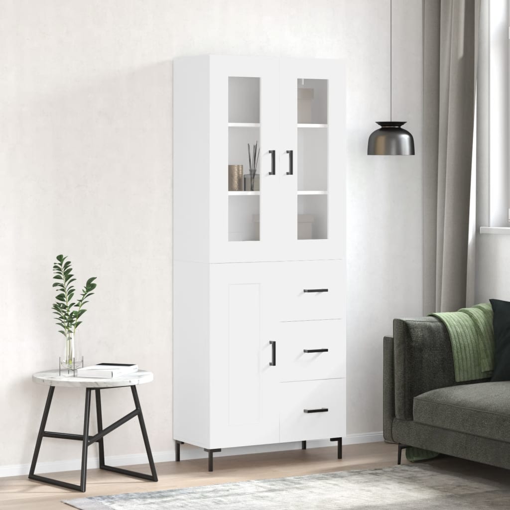 Armário alto 69,5x34x180 cm derivados de madeira branco