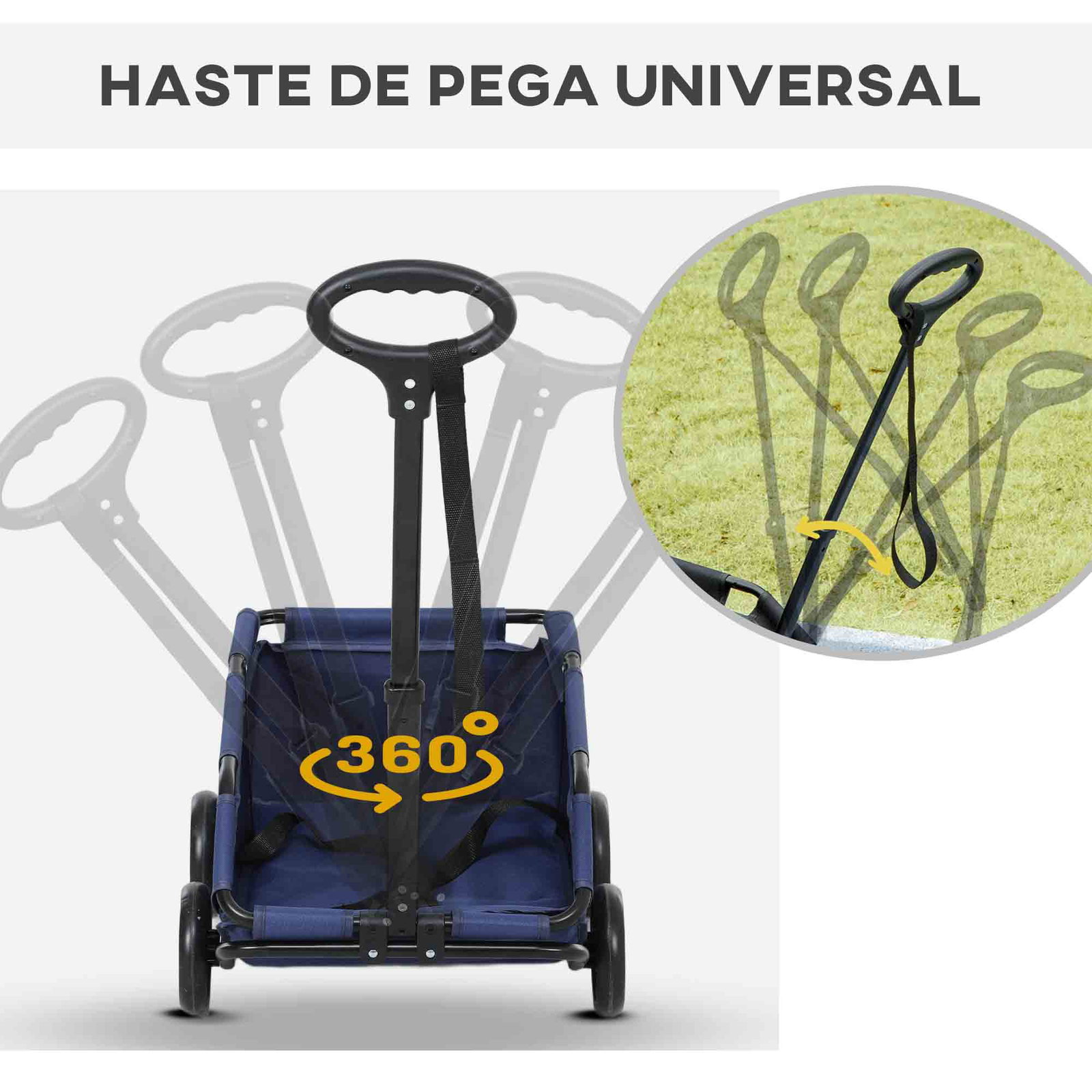 Carrinho para cães dobrável carrinho para cães miniatura com barra de empurre ajustável desenho aberto 53x45x28 cm azul escuro