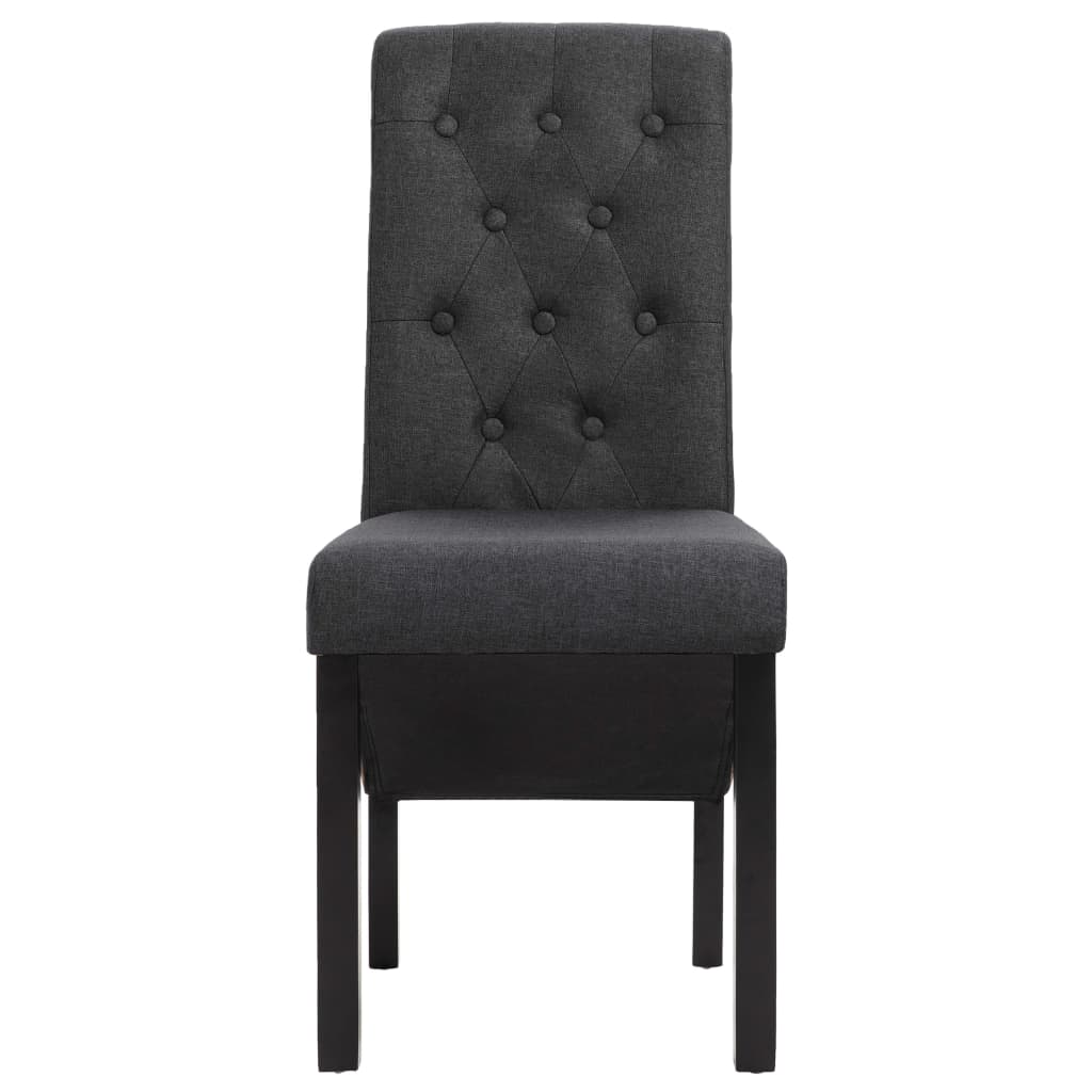 Cadeiras de jantar 2 pcs tecido cinzento-escuro