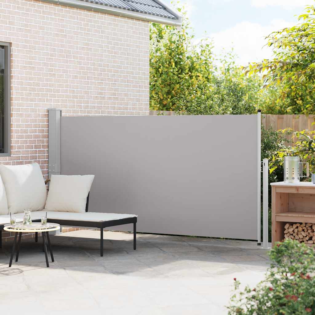 Toldo lateral retrátil para pátio 160x300 cm cinzento