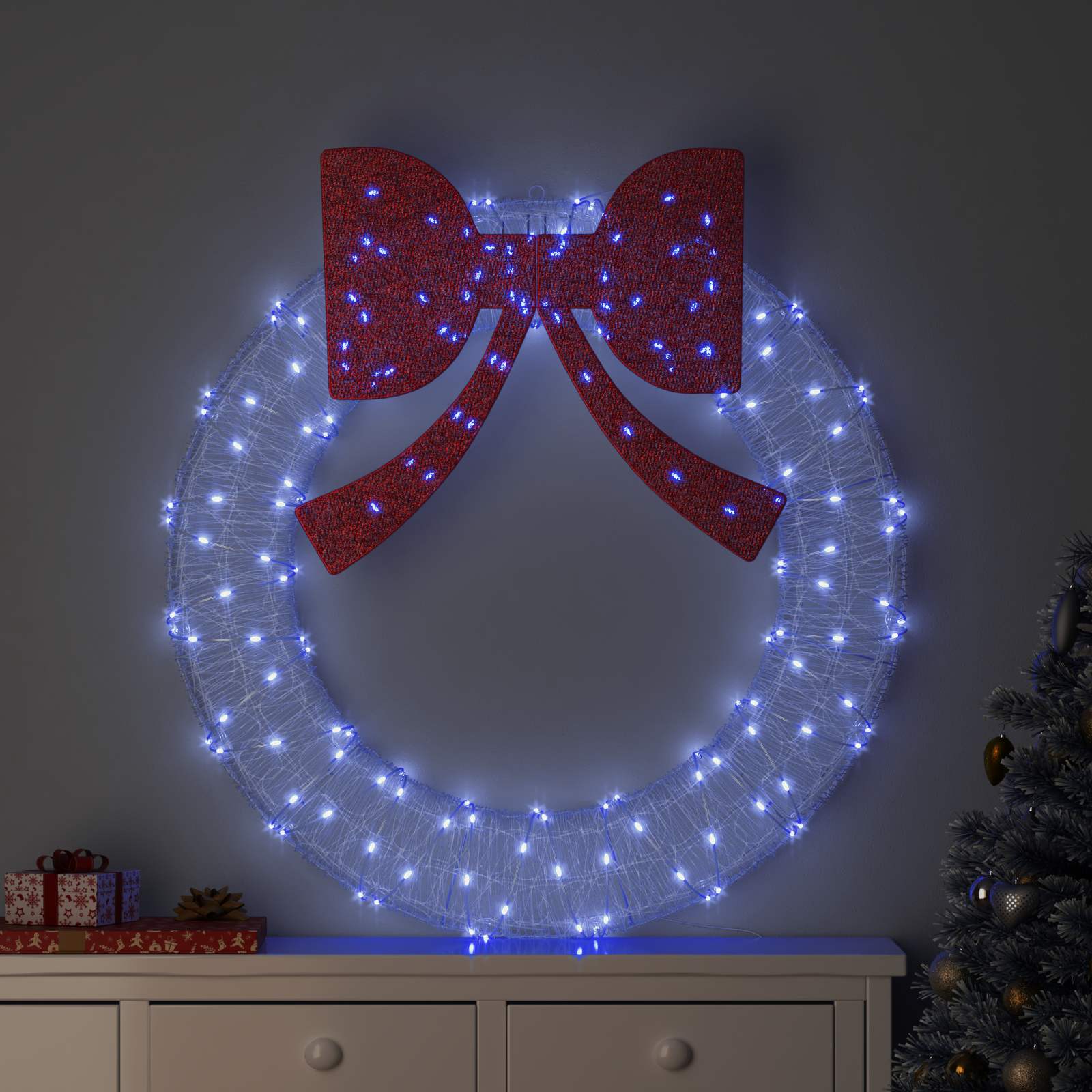 Guirlanda com 150 leds azul 120 cm acrílo