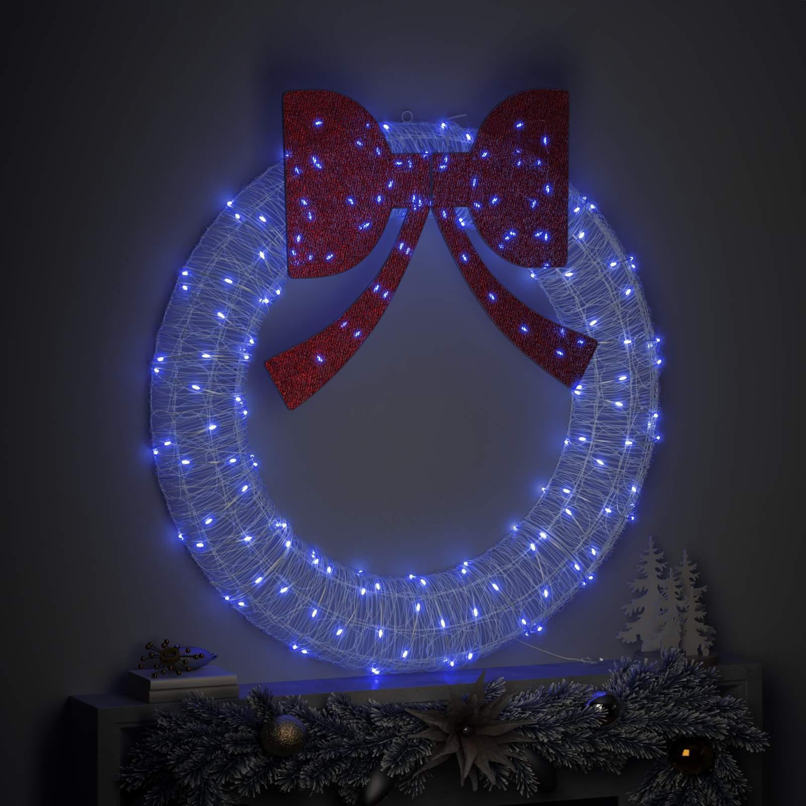 Guirlanda com 150 leds azul 120 cm acrílo