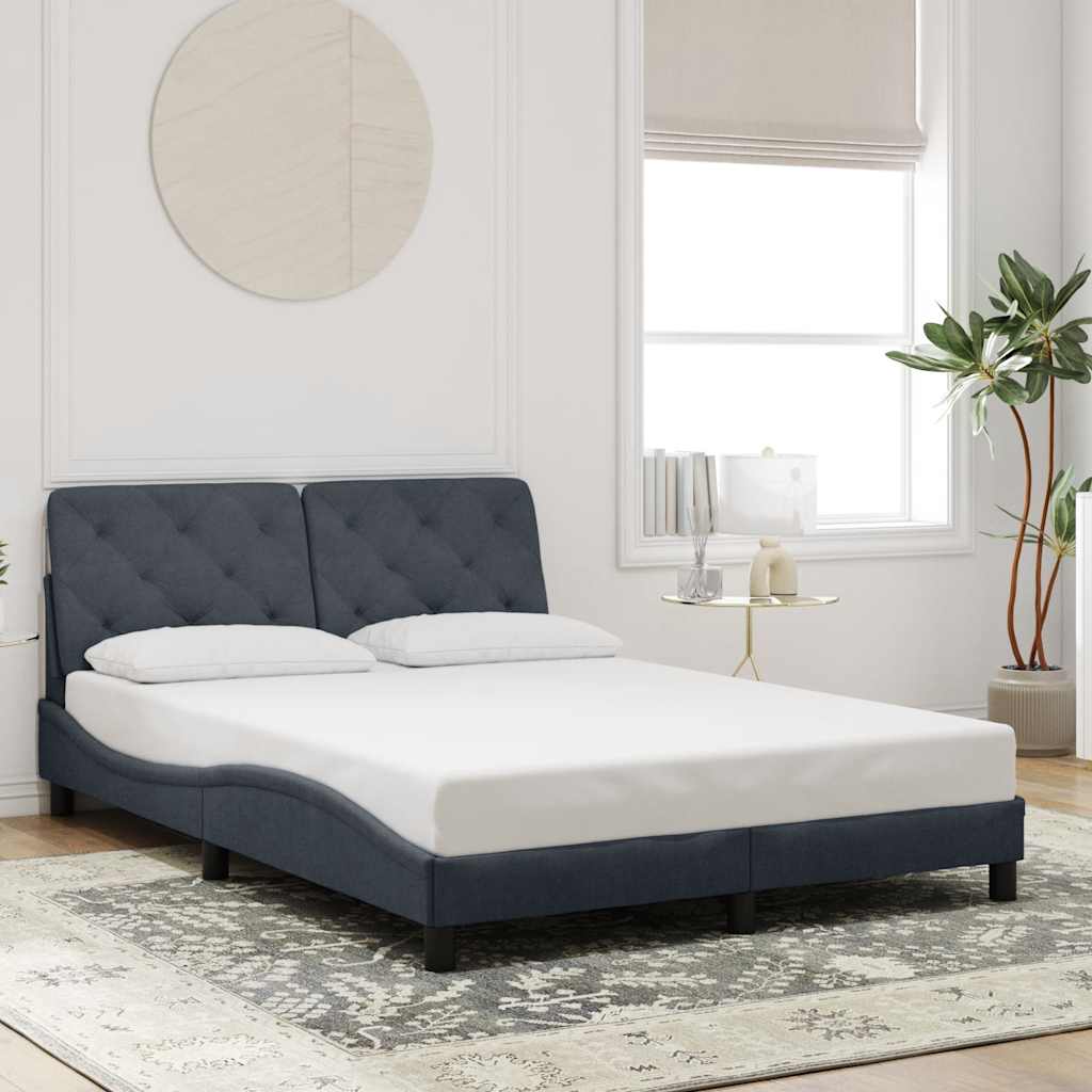 Estrutura de cama sem colchão 140x190 cm veludo cinzento-escuro