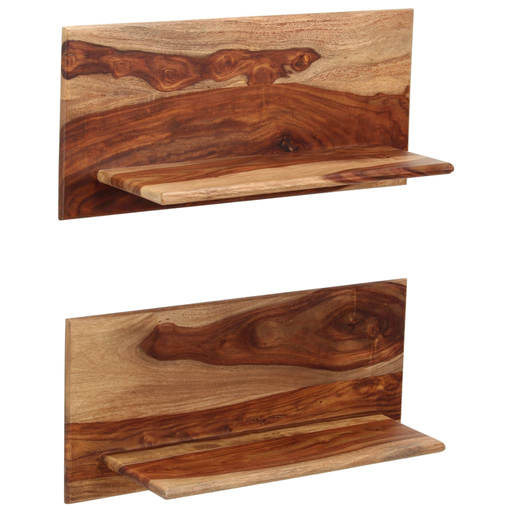 Prateleiras de parede 2 pcs 58x26x20cm madeira acácia maciça
