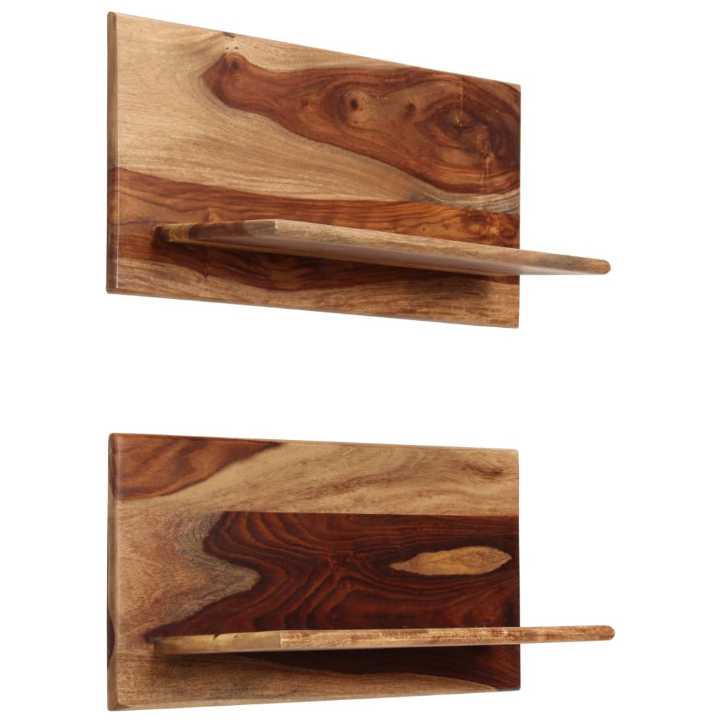 Prateleiras de parede 2 pcs 58x26x20cm madeira acácia maciça