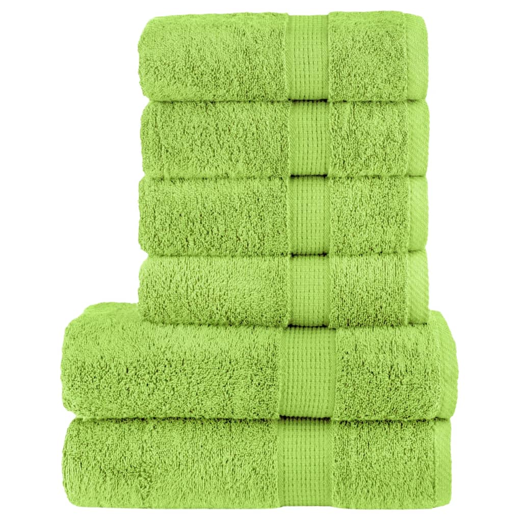 6Pcs conjunto toalhas banho premium solund 600 gsm verde maça