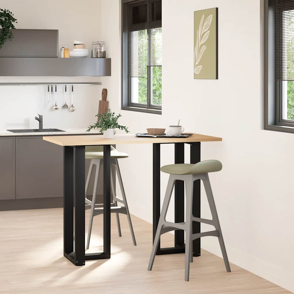 Pés de mesa de bar em forma de t, 2 peças, preto, 50x35x(100-101) cm, aço