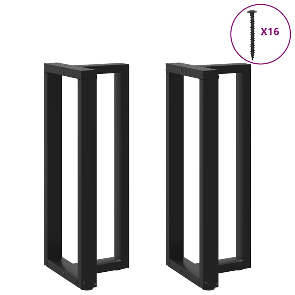 Pés de mesa de bar em forma de t, 2 peças, preto, 50x35x(100-101) cm, aço
