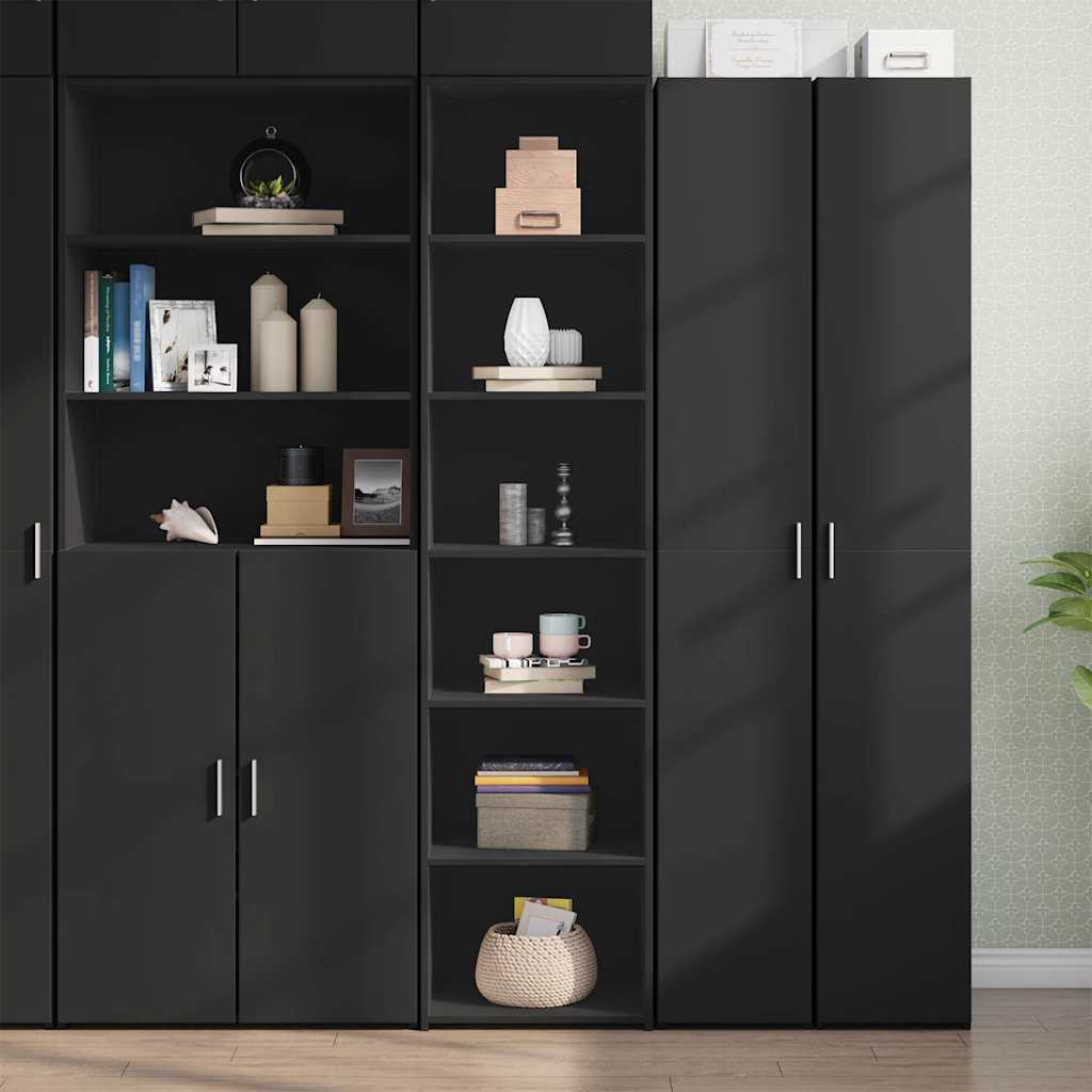 Armário alto 45x41x185 cm derivados de madeira preto