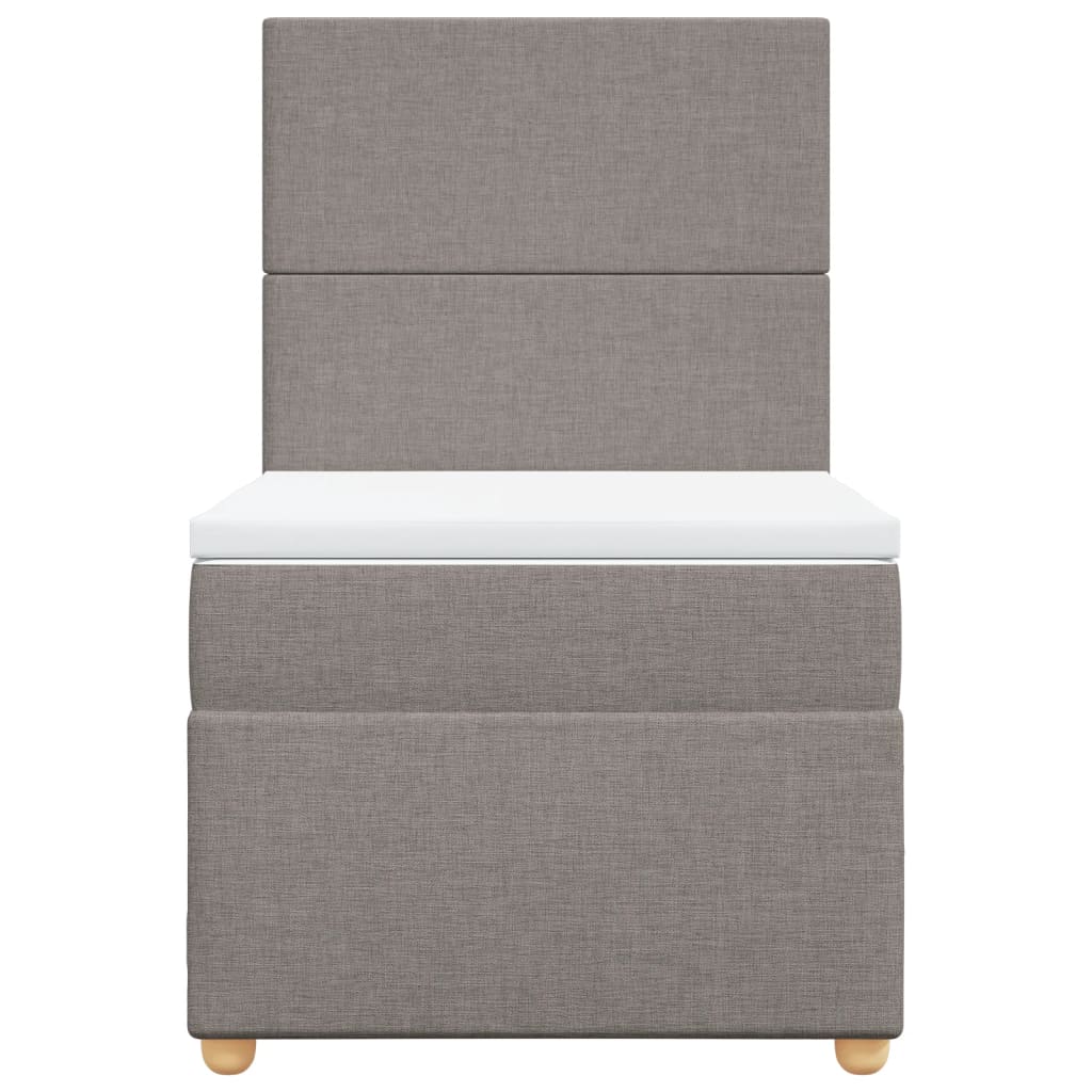 Cama com molas/colchão 100x200 cm tecido cinza-acastanhado