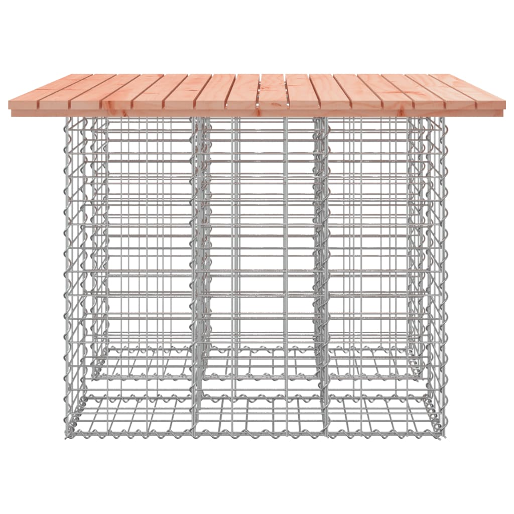 Mesa de jardim com design de gabião 100x102x72 cm, madeira maciça douglas