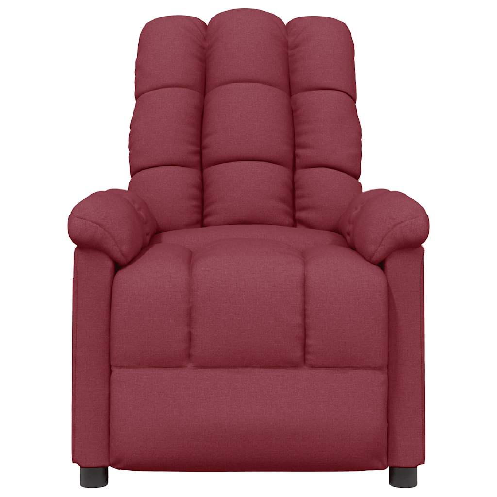 Poltrona de massagens elétrica reclinável tecido vermelho tinto
