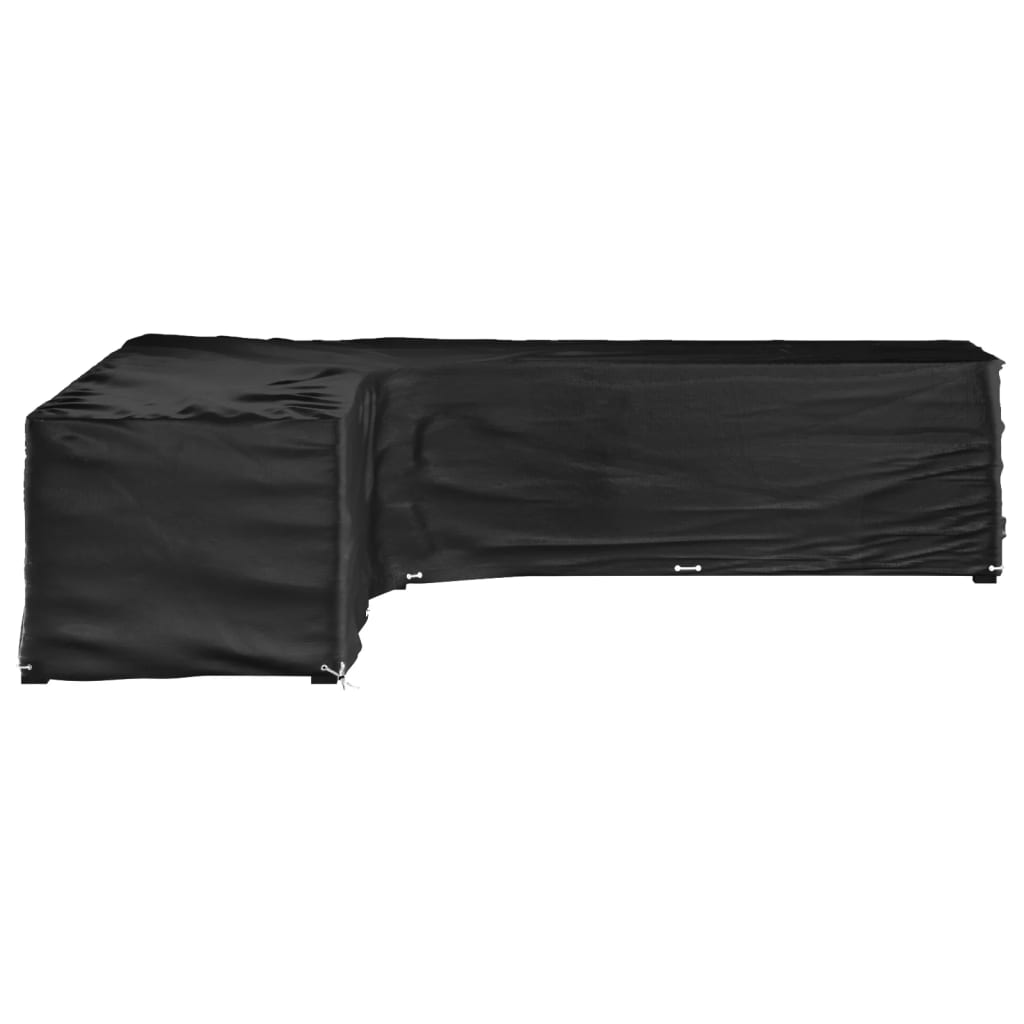 Capa em forma de l p/ mobília de jardim 20 ilhós 300x300x70 cm
