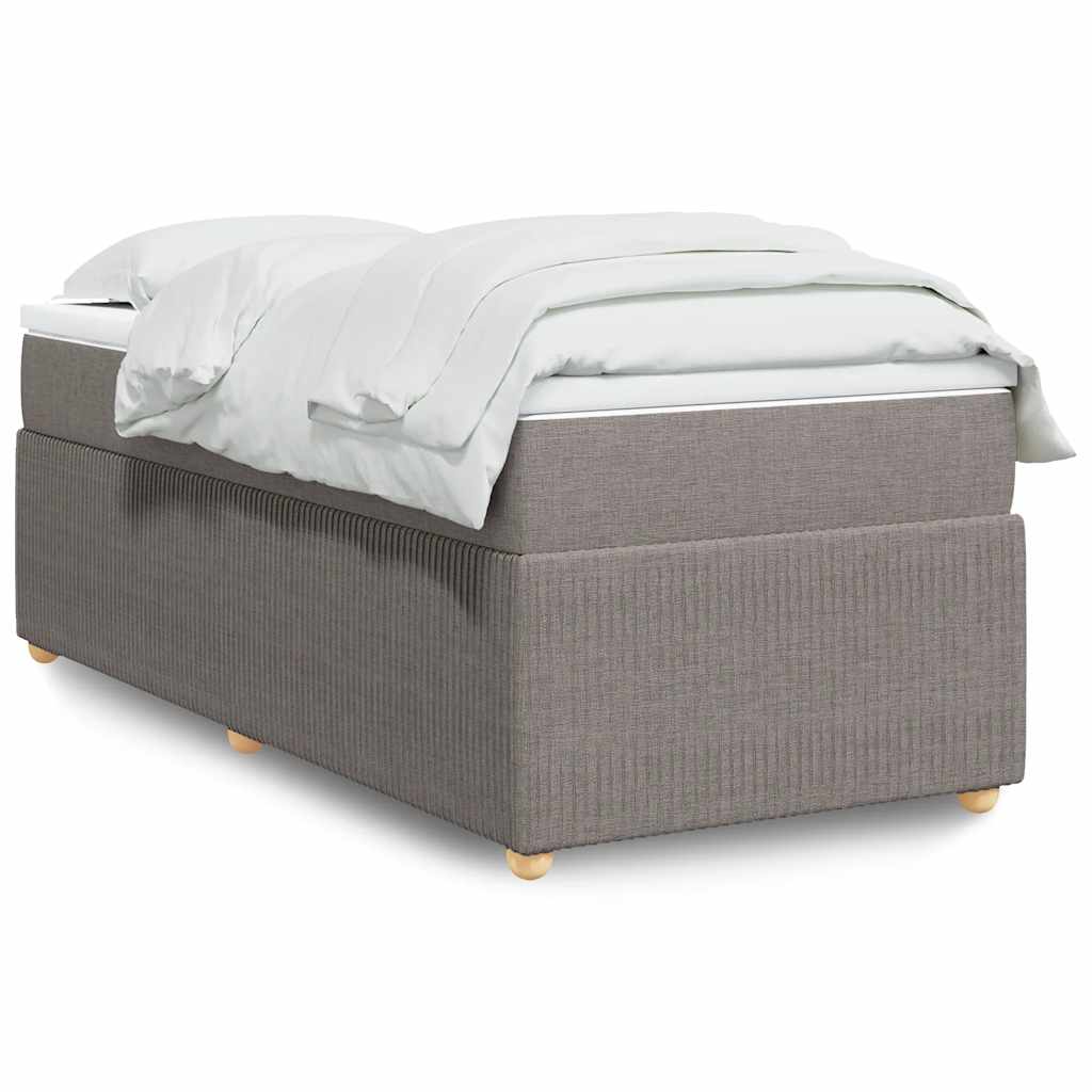 Cama com molas/colchão 90x190 cm tecido castanho-acinzentado