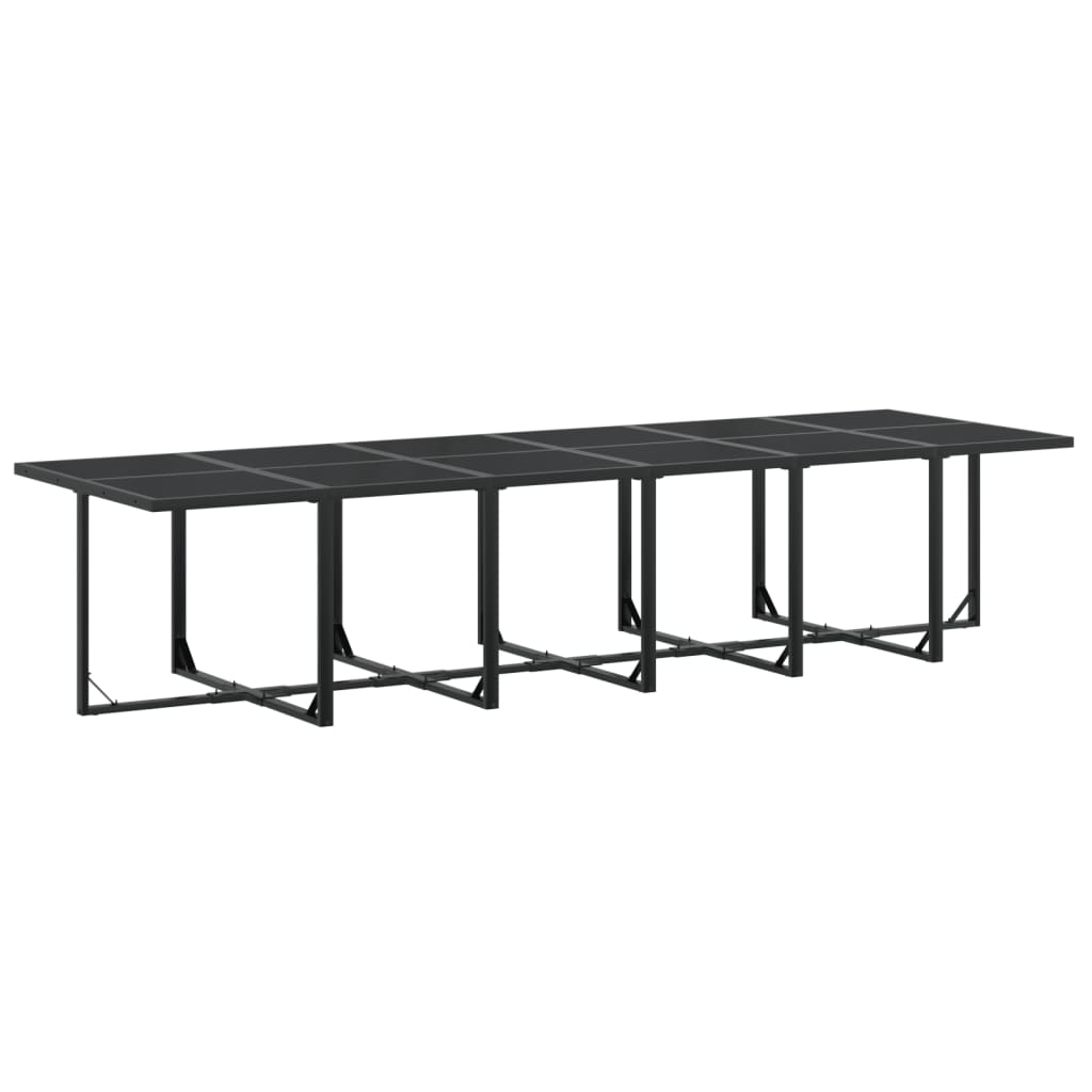 17 Pcs conjunto de jantar para jardim textilene preto