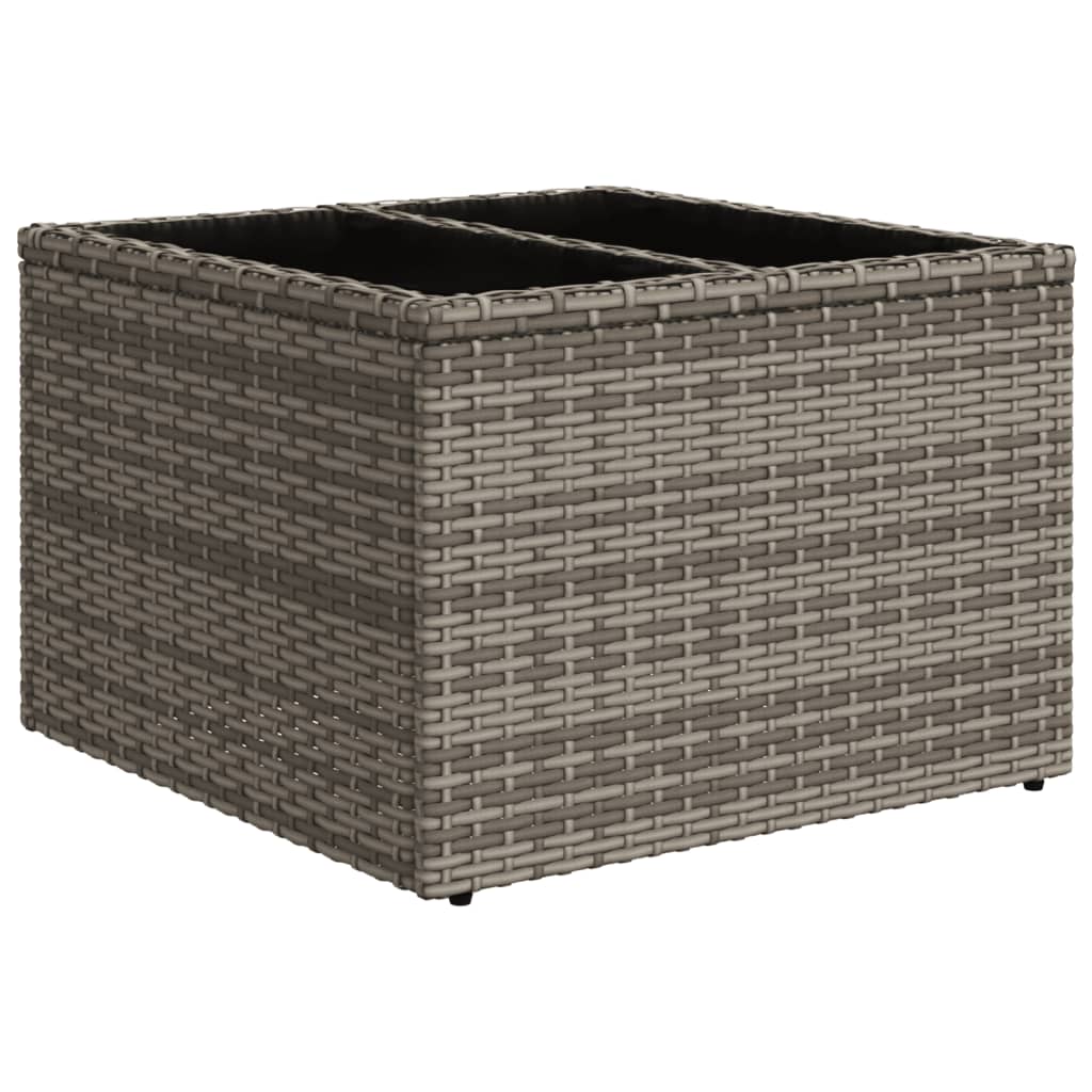 8 Pcs conjunto sofás de jardim c/ almofadões vime PE cinzento