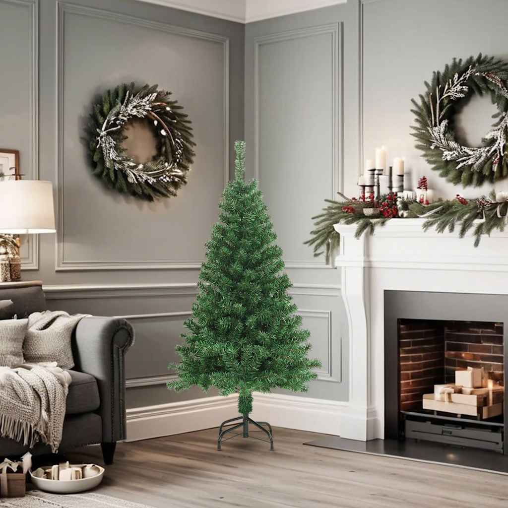 Árvore de natal artificial com ramos grossos 150 cm PVC verde