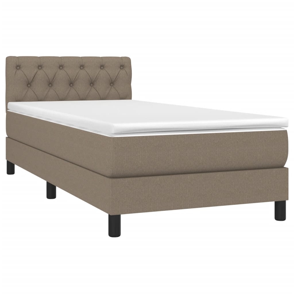 Cama com molas/colchão 80x200 cm tecido castanho-acinzentado