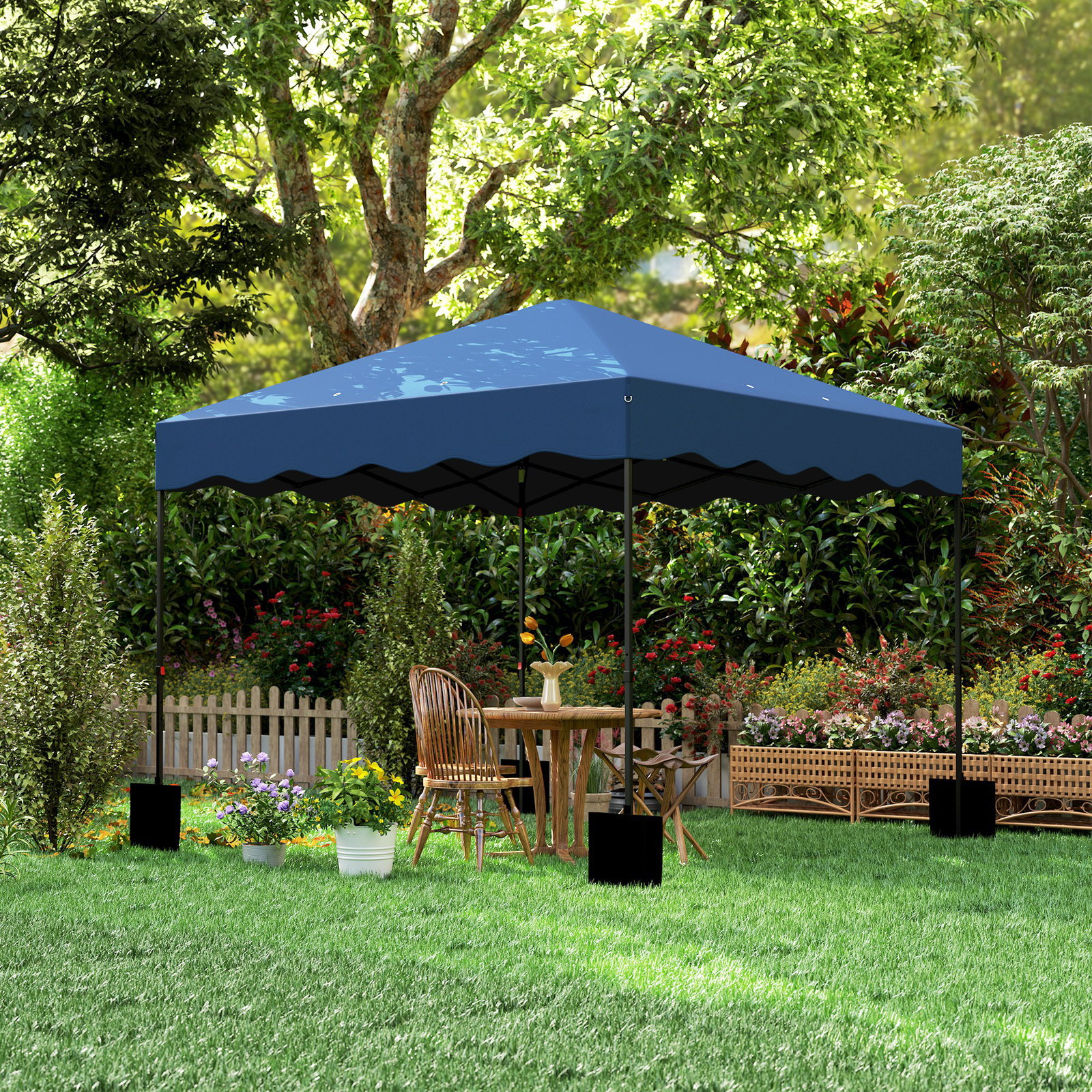 Tenda dobrável pop up tenda 3x3 m tenda para eventos com proteção uv50+ altura ajustável e bolsa de transporte azul