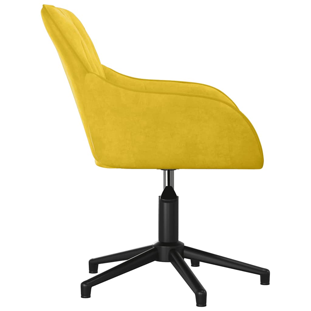 Cadeira de escritório giratória veludo amarelo