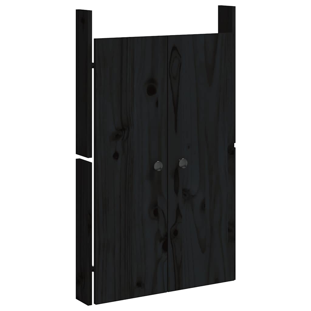 Portas cozinha p/ exterior meppel 2 pcs 50x9x82 cm pinho maciço preto