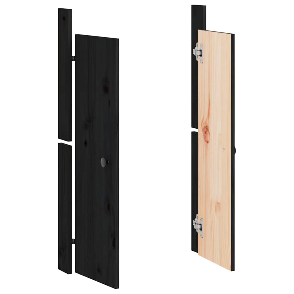 Portas cozinha p/ exterior meppel 2 pcs 50x9x82 cm pinho maciço preto