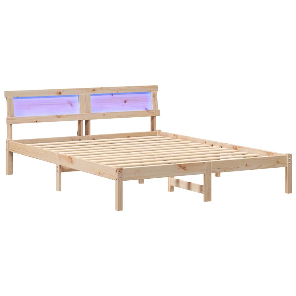 Estrutura da cama com cabeceira castanho 140 x 200 cm