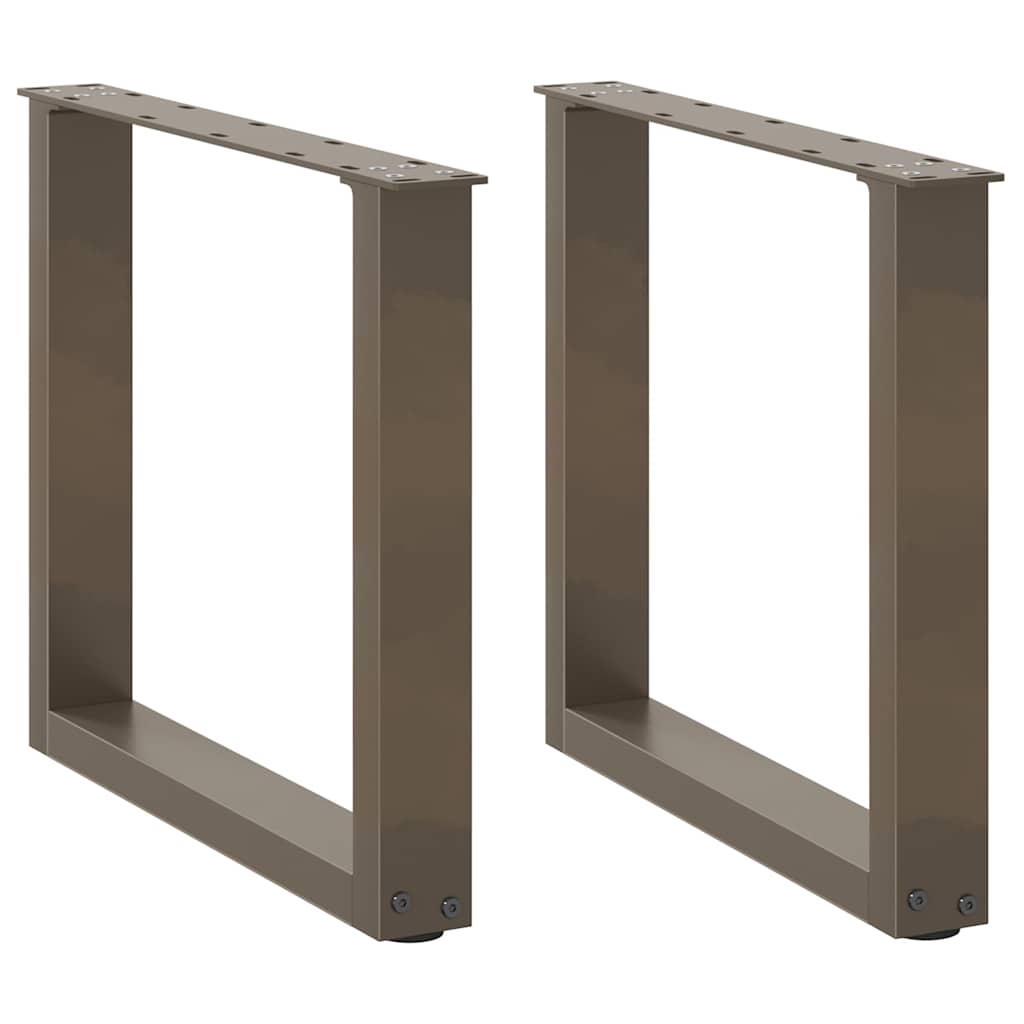 Pés para mesa de centro em formato de u, 2 peças, aço natural, 50x(42-43) cm, aço