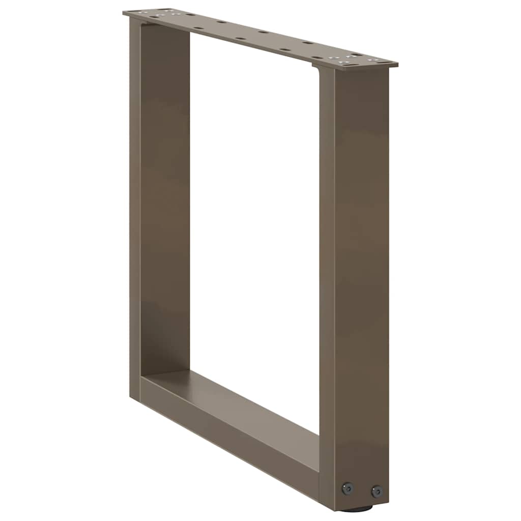 Pés para mesa de centro em formato de u, 2 peças, aço natural, 50x(42-43) cm, aço