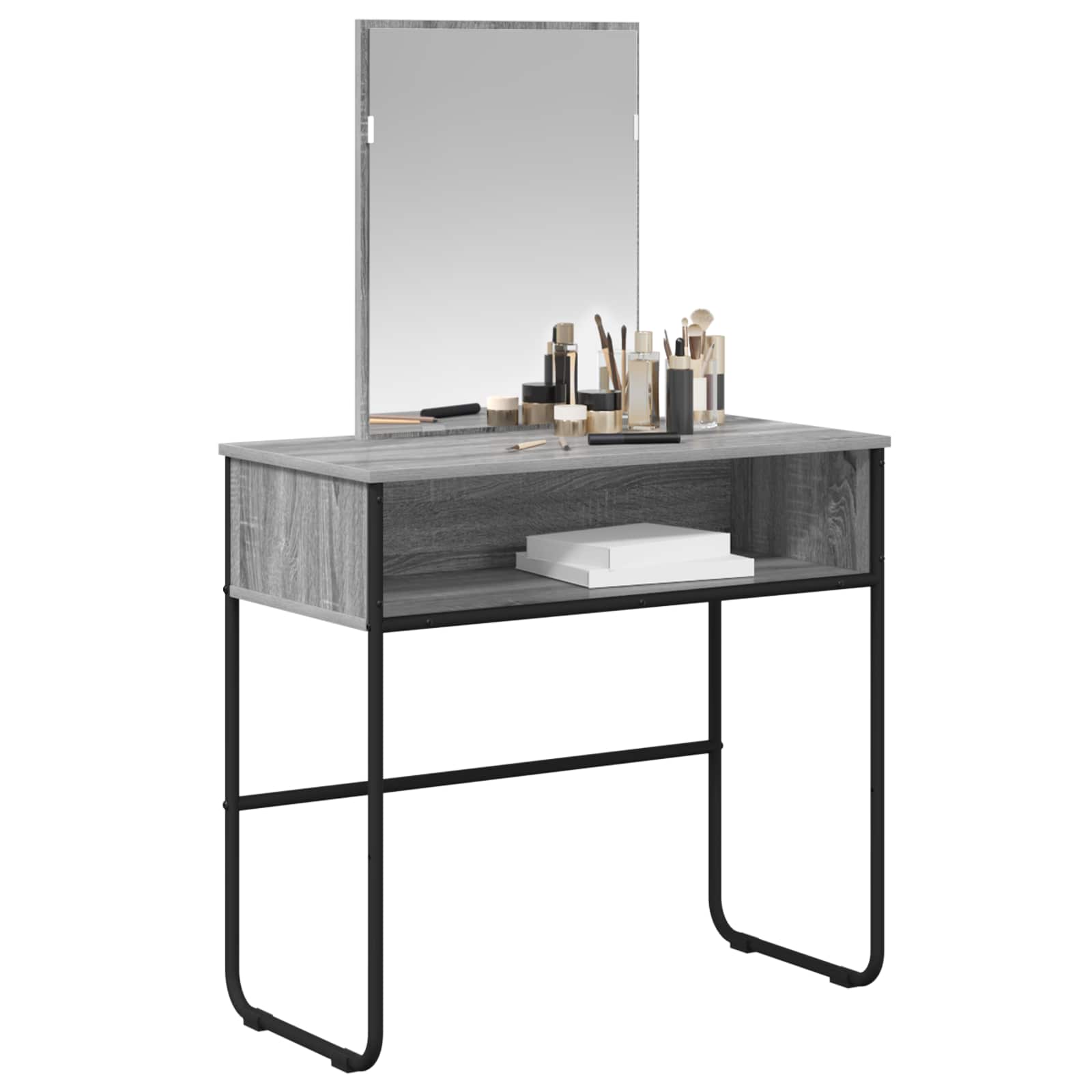 Mesa de vestir com prateleira sonoma cinzento 81 x 40 x 131 cm