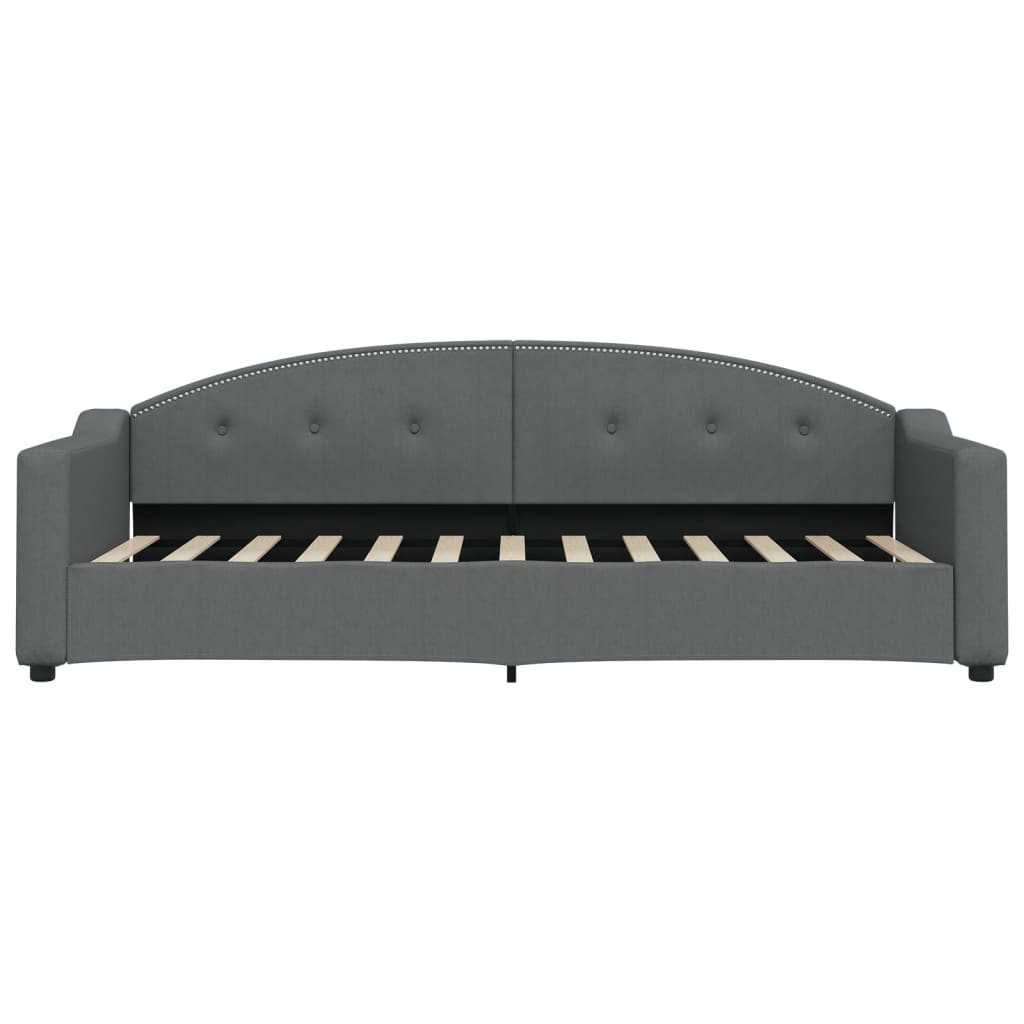 Sofá-cama 80x200 cm tecido cinzento-escuro