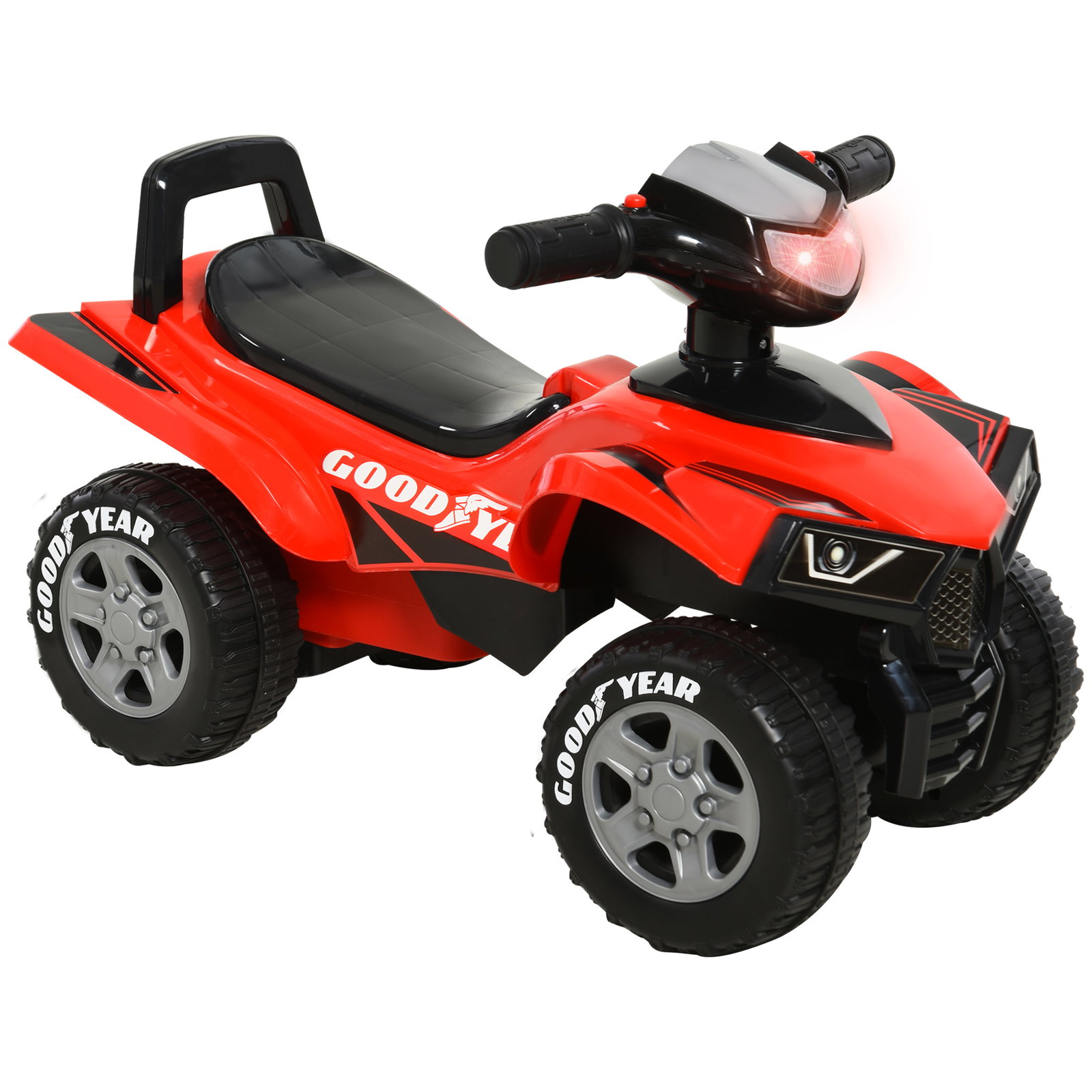 Quadriciclo para crianças acima de 12 meses com sons de luzes 60x38x42 cm vermelho
