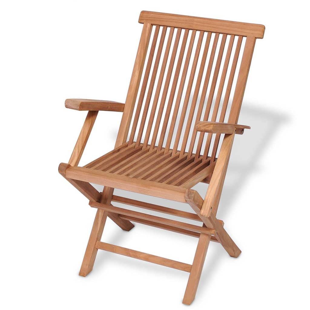 5 Pcs conjunto de jantar p/ jardim madeira de teca maciça