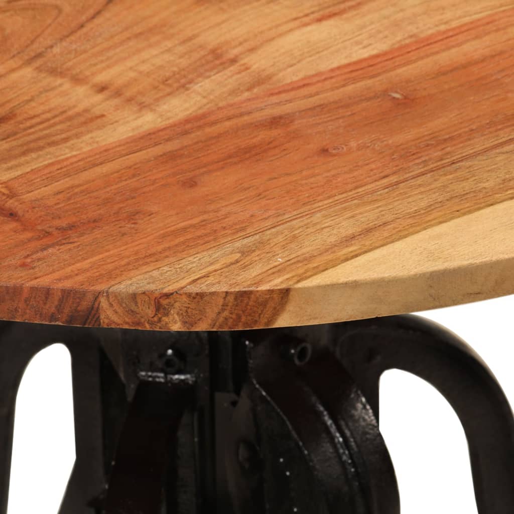 Mesa de apoio 60x(42-62) cm acácia maciça e ferro fundido