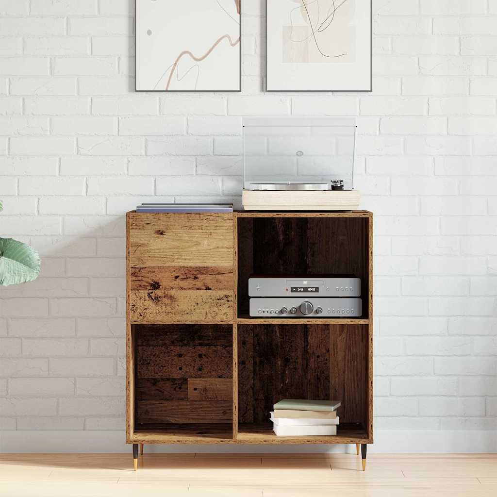 Armário para discos de vinil madeira antiga 85 x 38 x 89 cm