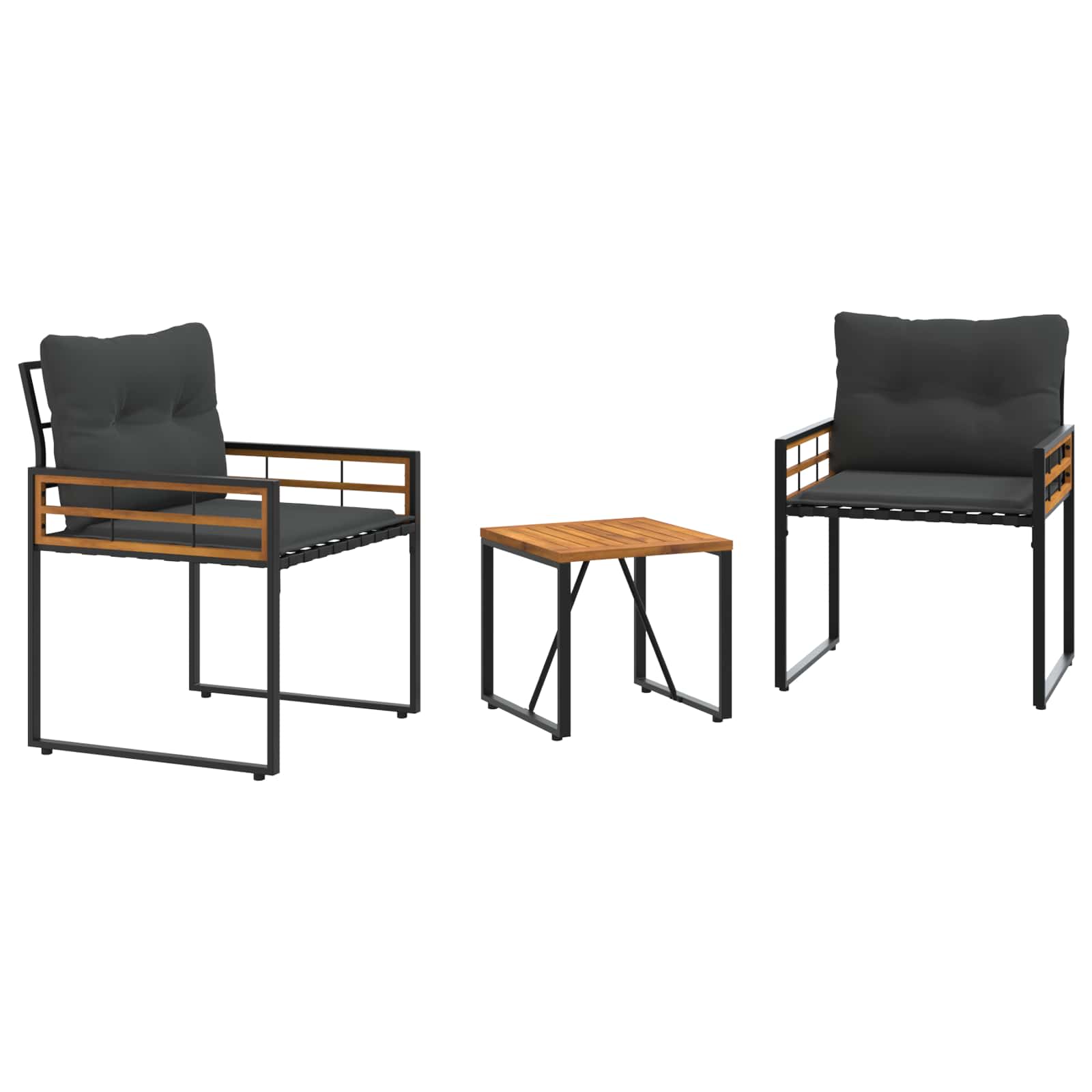 Conjunto de móveis para exterior 3 unid. cinzento-baço