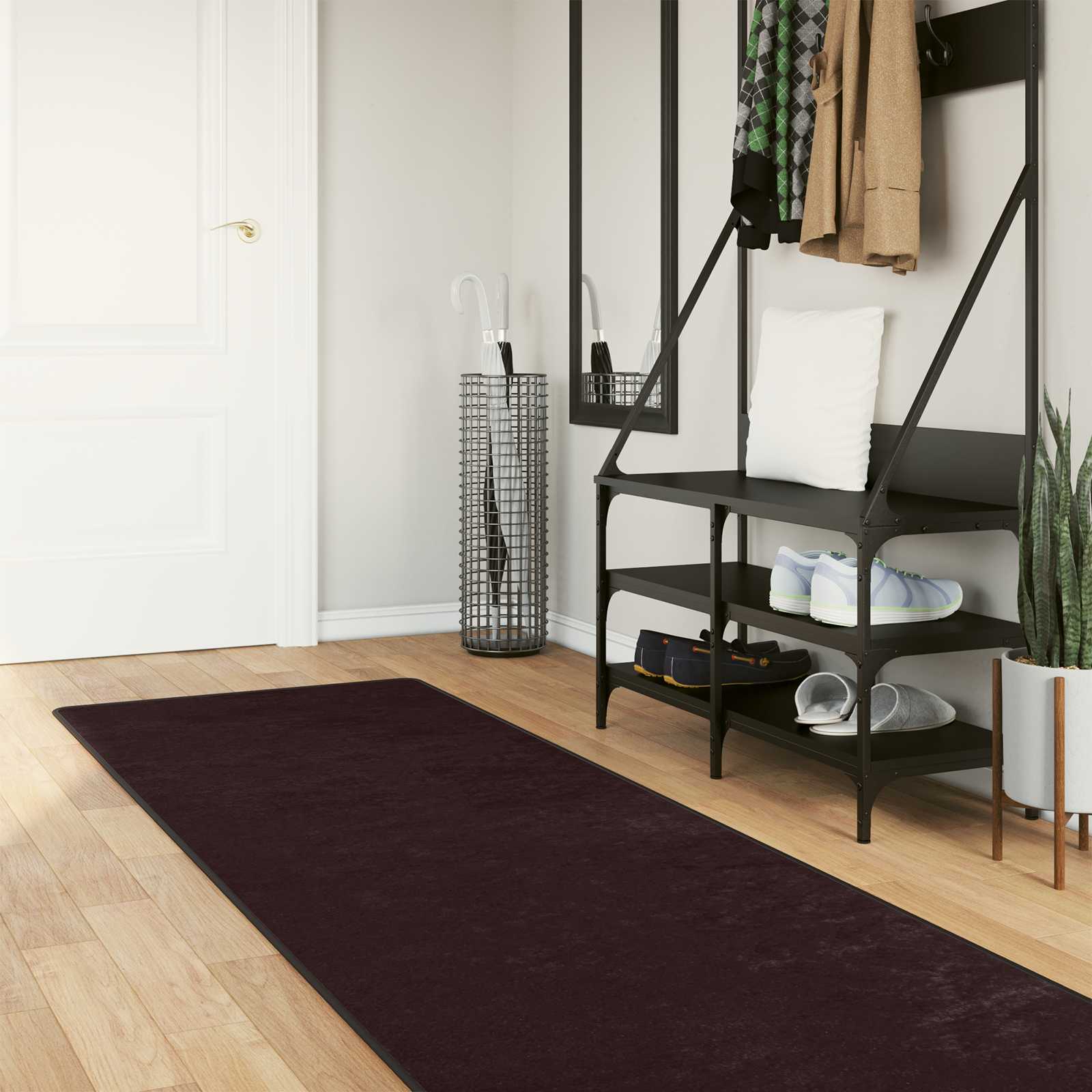 Passadeira marsa antracite 80 x 450 cm poliéster e PVC