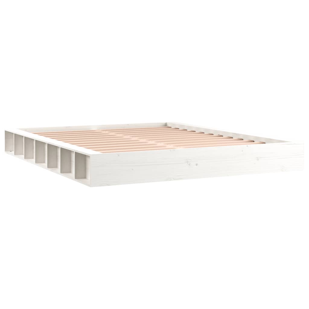Estrutura de cama 200x200 cm pinho maciço branco
