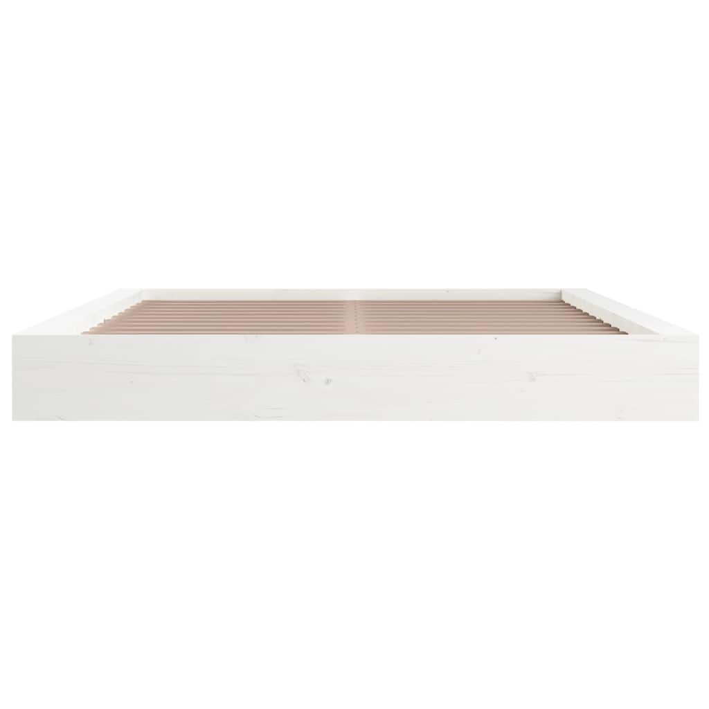 Estrutura de cama 200x200 cm pinho maciço branco
