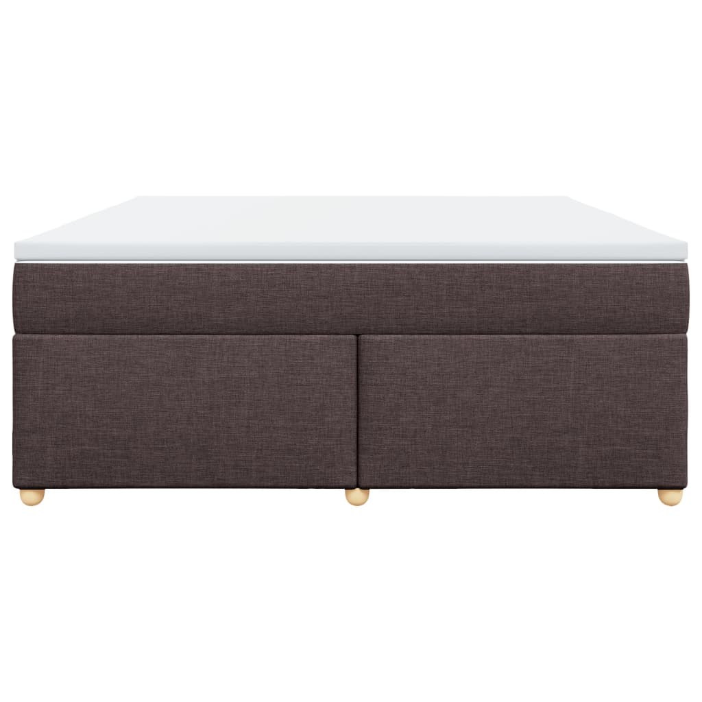 Cama com molas/colchão 180x200 cm tecido castanho-escuro
